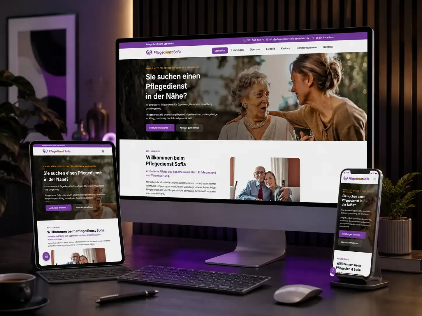 Website Pflegedienst Sofa
